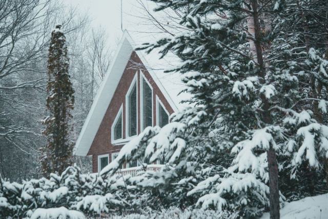 Une maison à ossature bois en cours de construction